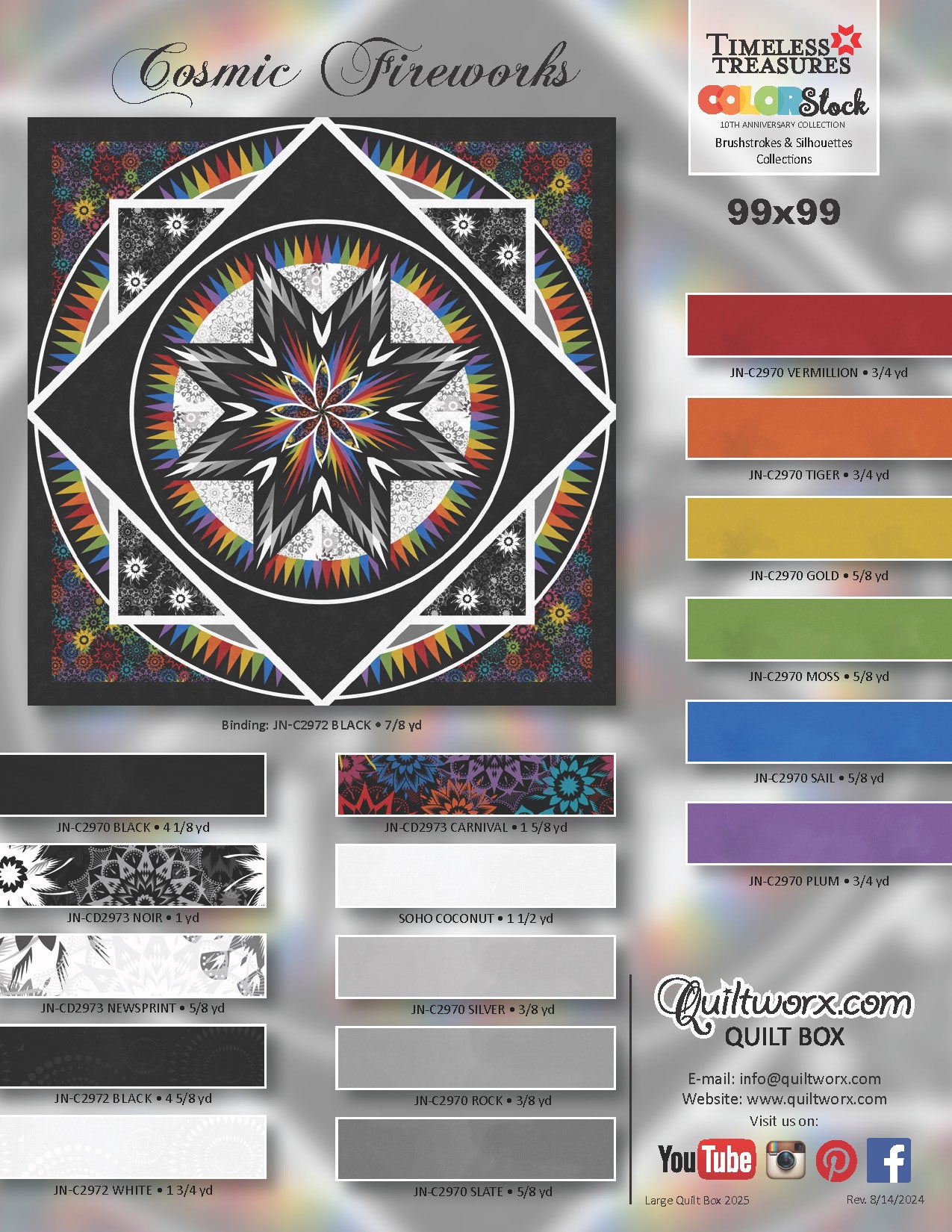 Q4 2025 / Cosmic Fireworks Queen Expansion Fabric and Pattern