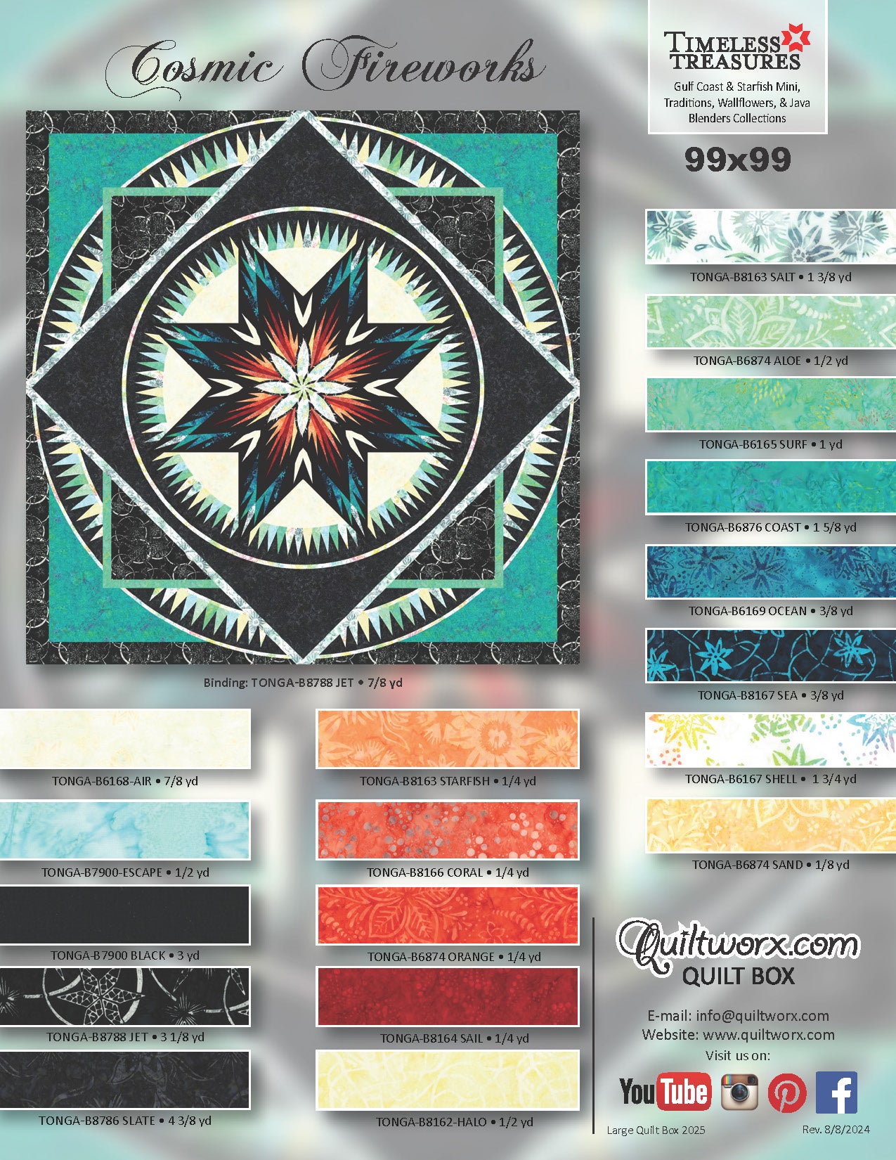 Q4 2025 / Cosmic Fireworks Queen Expansion Fabric and Pattern