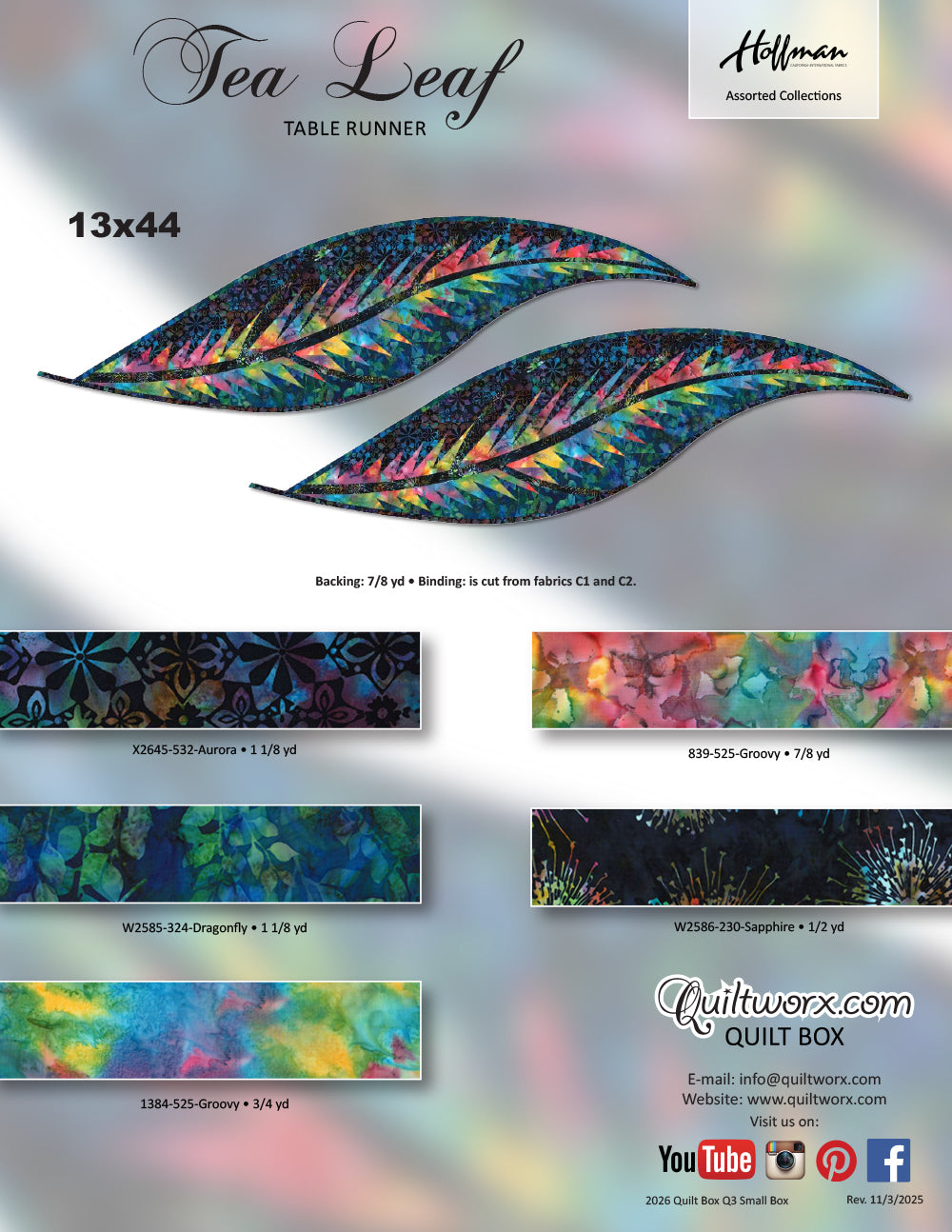 Q3 2026 / Tea Leaf Table Runner Full Kit and Pattern