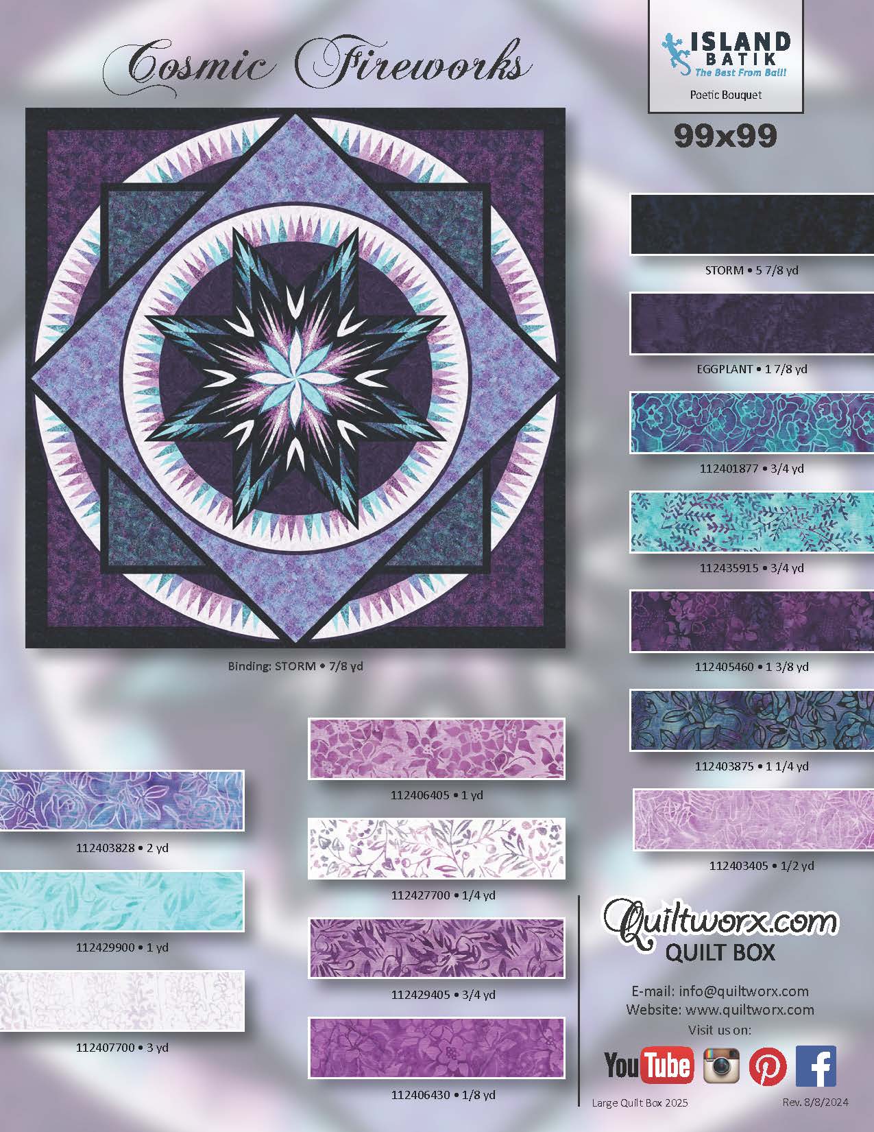 Q2 2025 / Cosmic Fireworks Star Border Fabric and Pattern