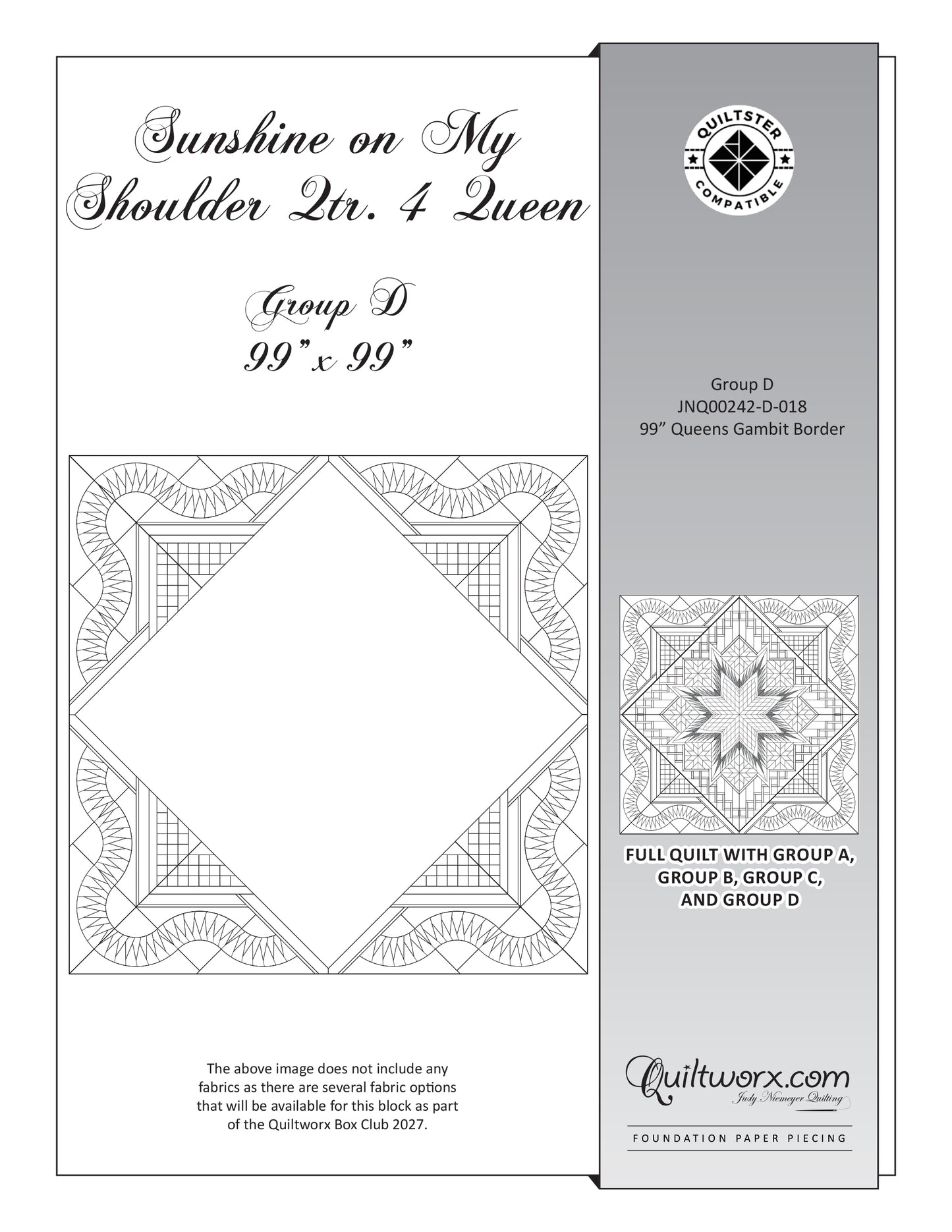 Q4 2027 / Sunshine on My Shoulder Q4 Queen Expansion Fabric and Pattern