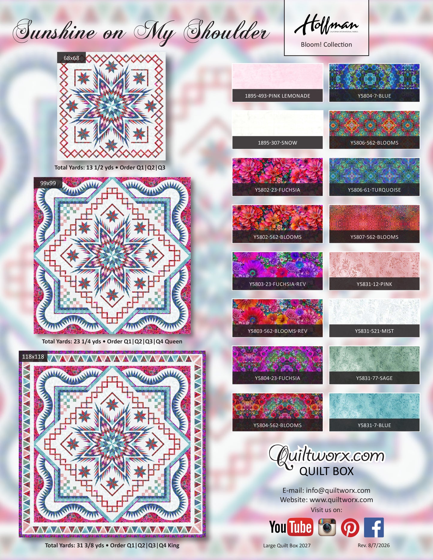 Q4 2027 / Sunshine on My Shoulder Q4 King Expansion Fabric and Pattern