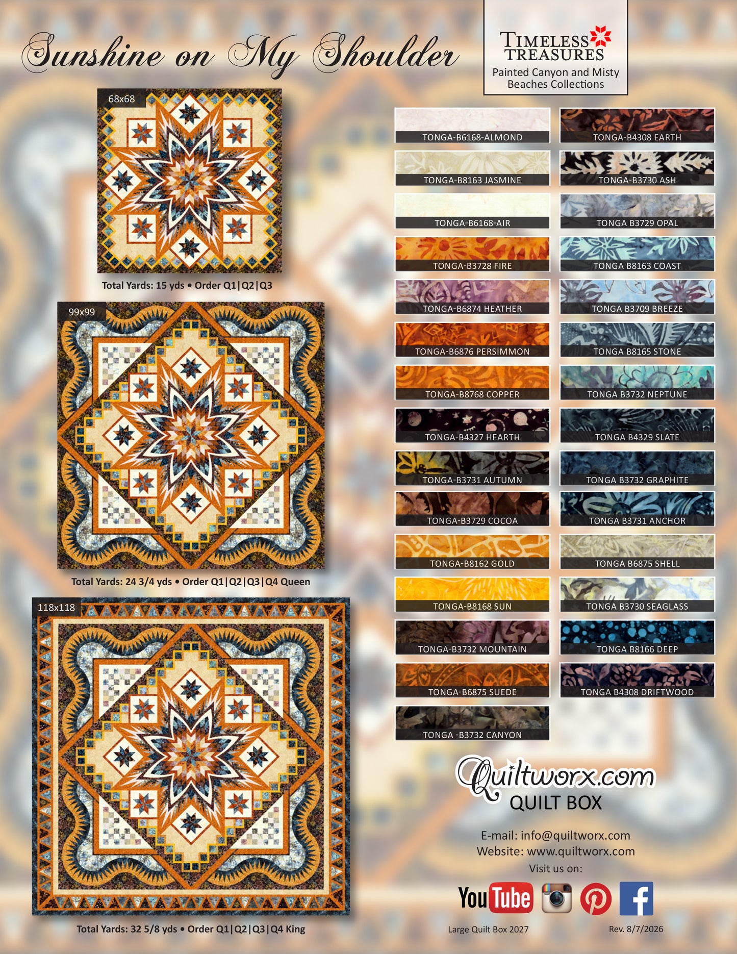 Q4 2027 / Sunshine on My Shoulder Q4 Queen Expansion Fabric and Pattern