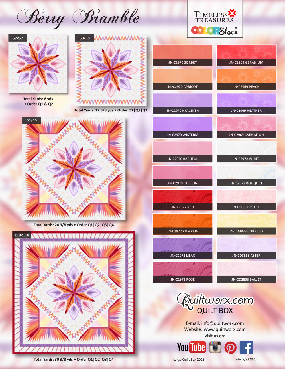 Q4 2026 / Berry Bramble Q4 Queen Expansion Fabric and Pattern