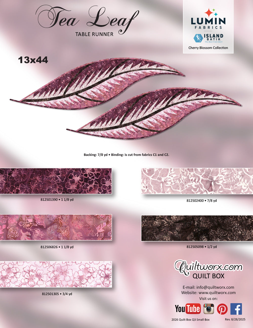 Q3 2026 / Tea Leaf Table Runner Full Kit and Pattern