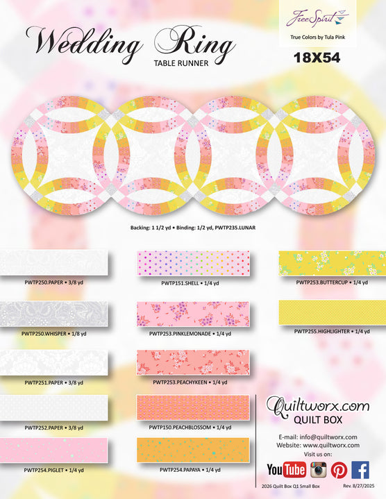 Q1 2026 / Wedding Ring Table Runner Full Kit and Pattern