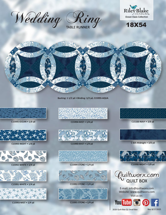 Q1 2026 / Wedding Ring Table Runner Full Kit and Pattern