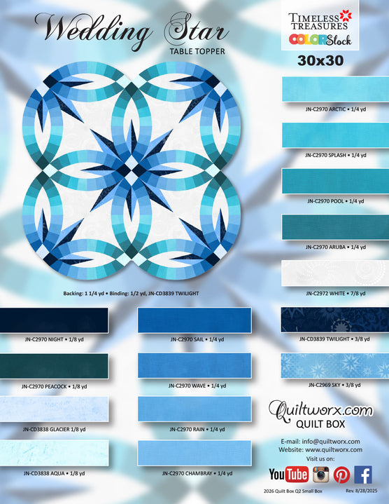 Q2 2026 / Wedding Star Table Topper Full Kit and Pattern