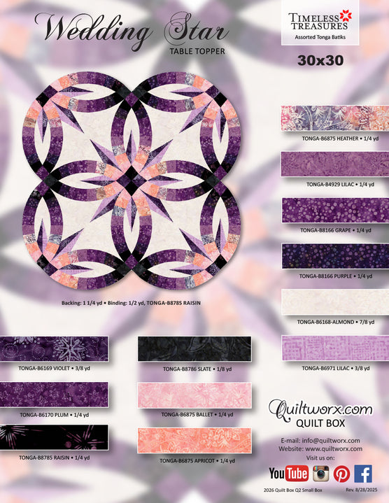Q2 2026 / Wedding Star Table Topper Full Kit and Pattern